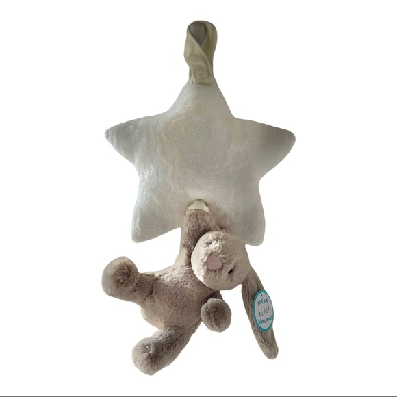 Jellycat Bashful Beige Bunny Star Musical Pull New with Tags - Picture 3 of 8